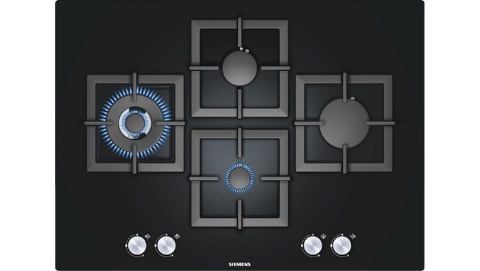 70cm Black Hard Glass Gas Hob iQ500