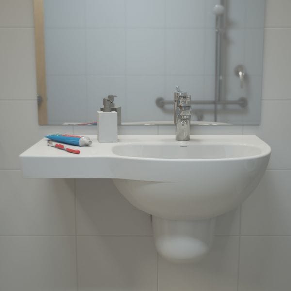 Care 700 Wall Basin Left Hand Shelf