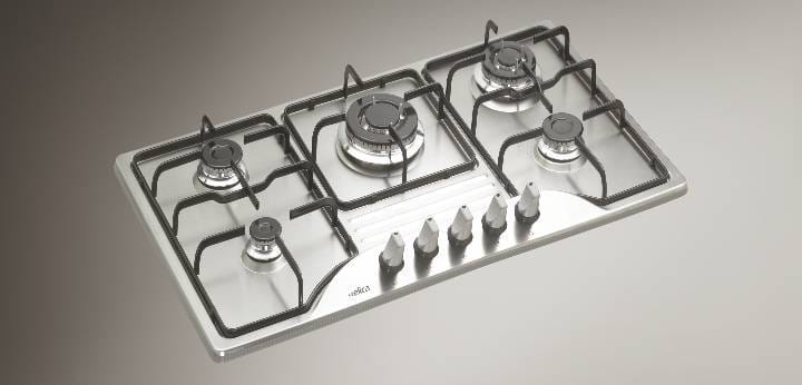 Stainless Steel Built In Hob With European Burners Curve 5 B 90 LD