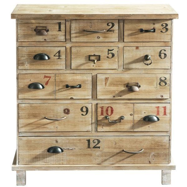 Solid Wood Industrial Drawer Chest