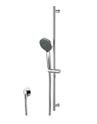 Sliding bar with antilimescale multifunction Ø 115mm handshower set with water outlet