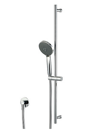 Sliding bar with antilimescale multifunction Ø 115mm handshower set with water outlet