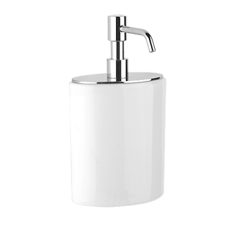 Dispenser In White Ceramic For Wall-Mounted Soap Holder