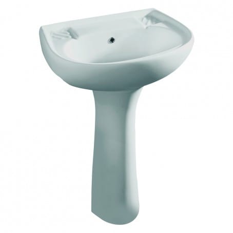 Almo Wall Hung Wash Basin with Full Pedestal