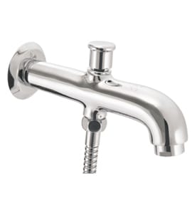 WALL SPOUT WITH BUTTON ATTACHMENT FOR SHOWER WITH WALL FLANGE