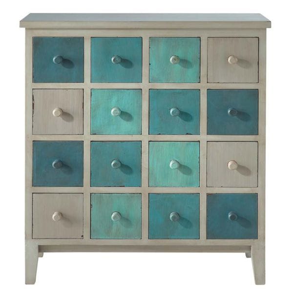 Solid Wood 16 Tri Color Drawer Chest