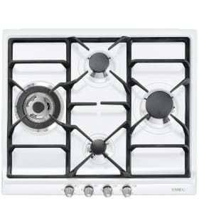 60cm Cortina, White, Old Silver Finishing Gas Hob