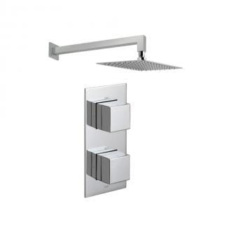 1 Outlet, 2 Handle Thermostatic Shower Valve And Fixed Shower Head