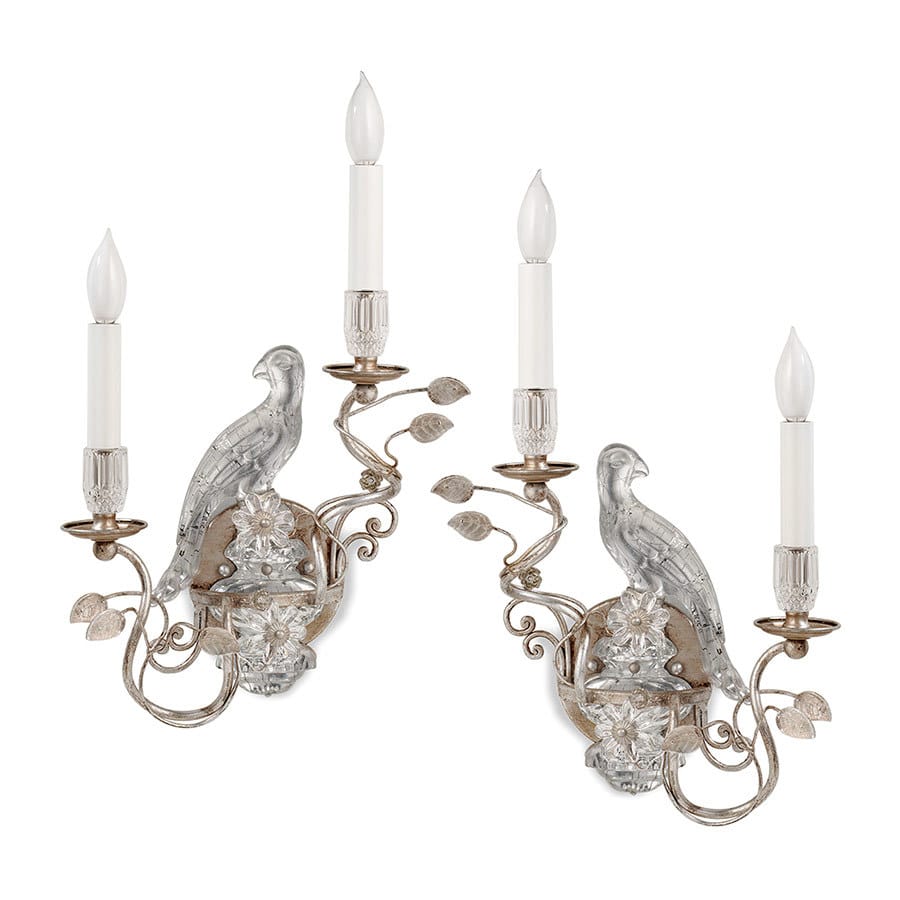 Crystal Bird Leaf Sconces