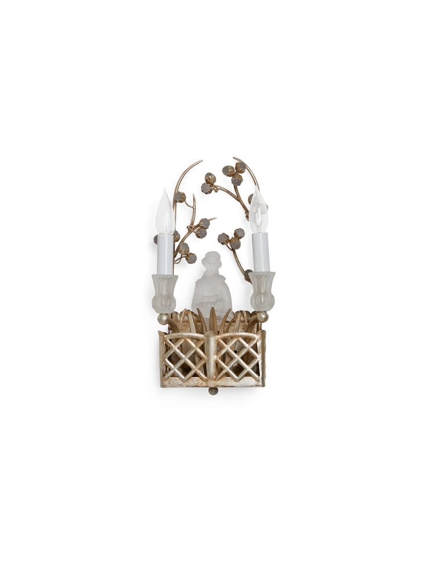 Crystal Chinoiserie Basket Sconce