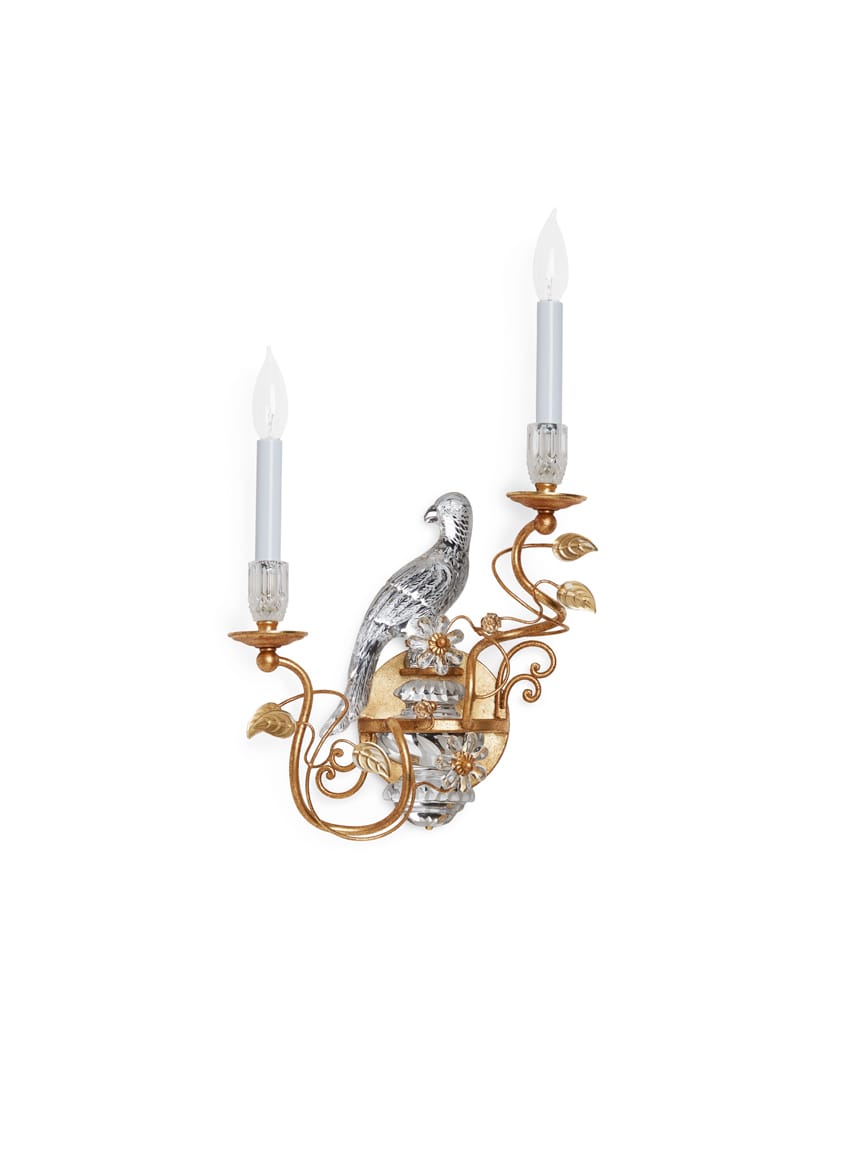 Crystal Bird Leaf Sconce