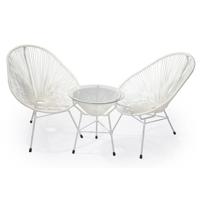 Scoop Outdoor Occasional Chair And Side Table In White