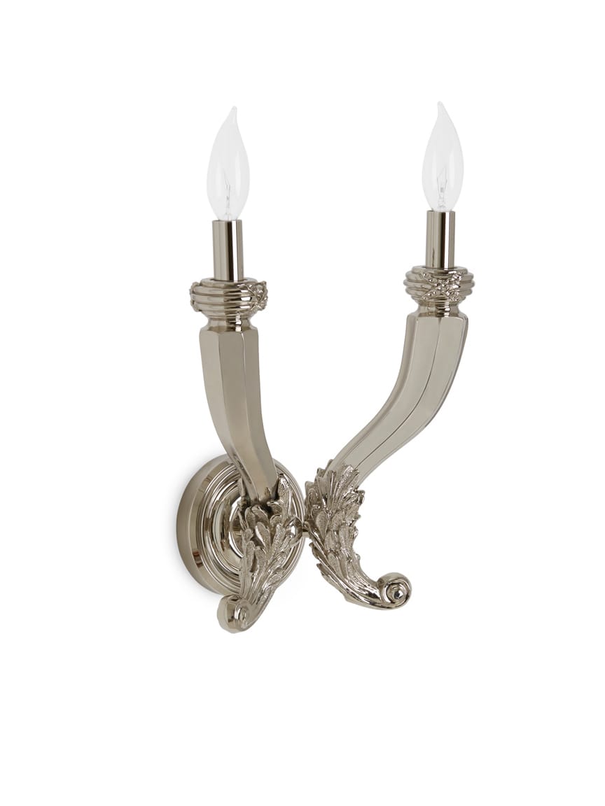  Ribbon & Reed Double Horn Sconce