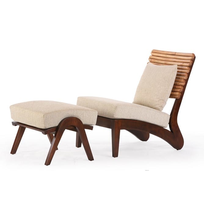 Sicillia Lounge Chair With 2 Armchairs Wood Bamboo Natural