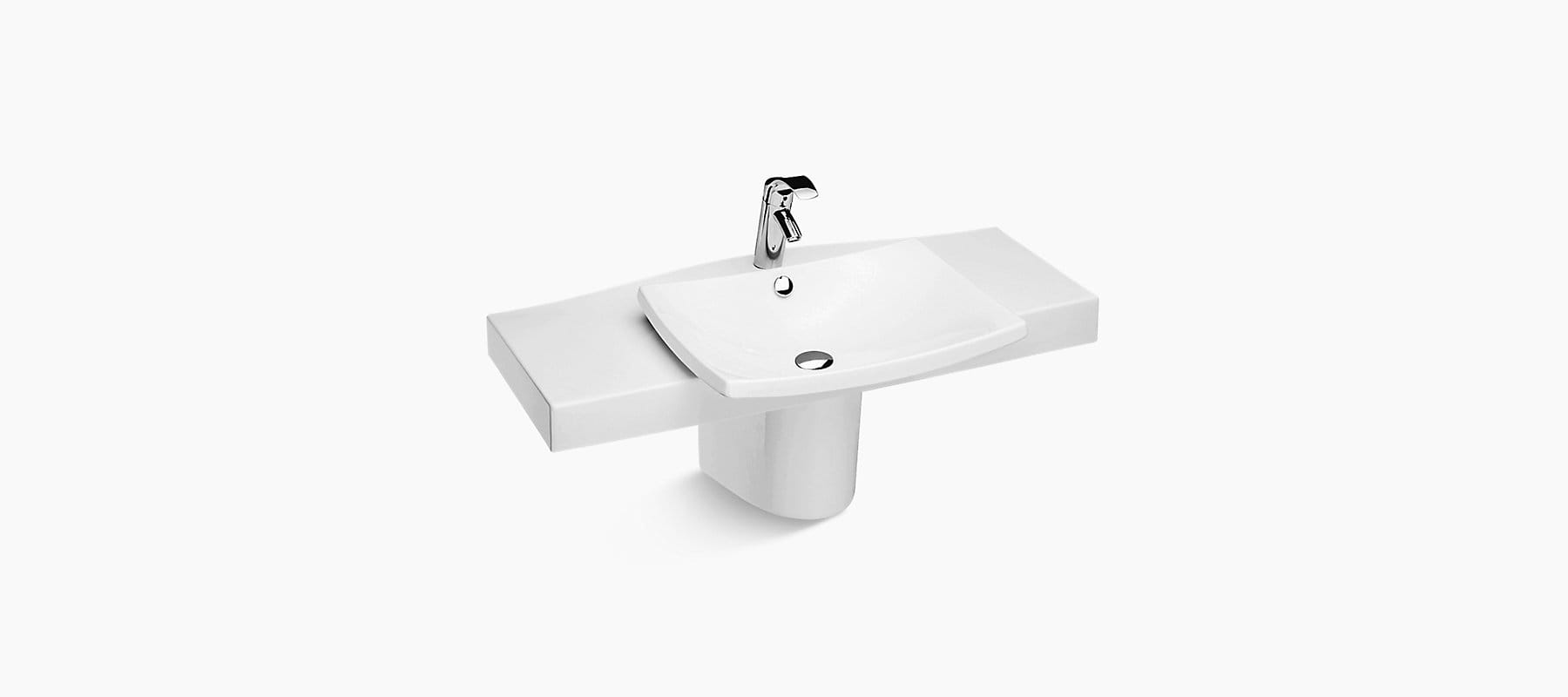 Escale Half-Pedestal Lavatory With Single Faucet Hole