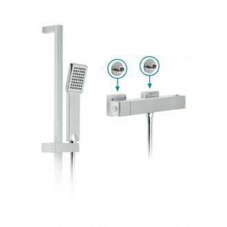 Te Thermostatic Slide Rail Shower Kit Package With Wall Mounting Brackets