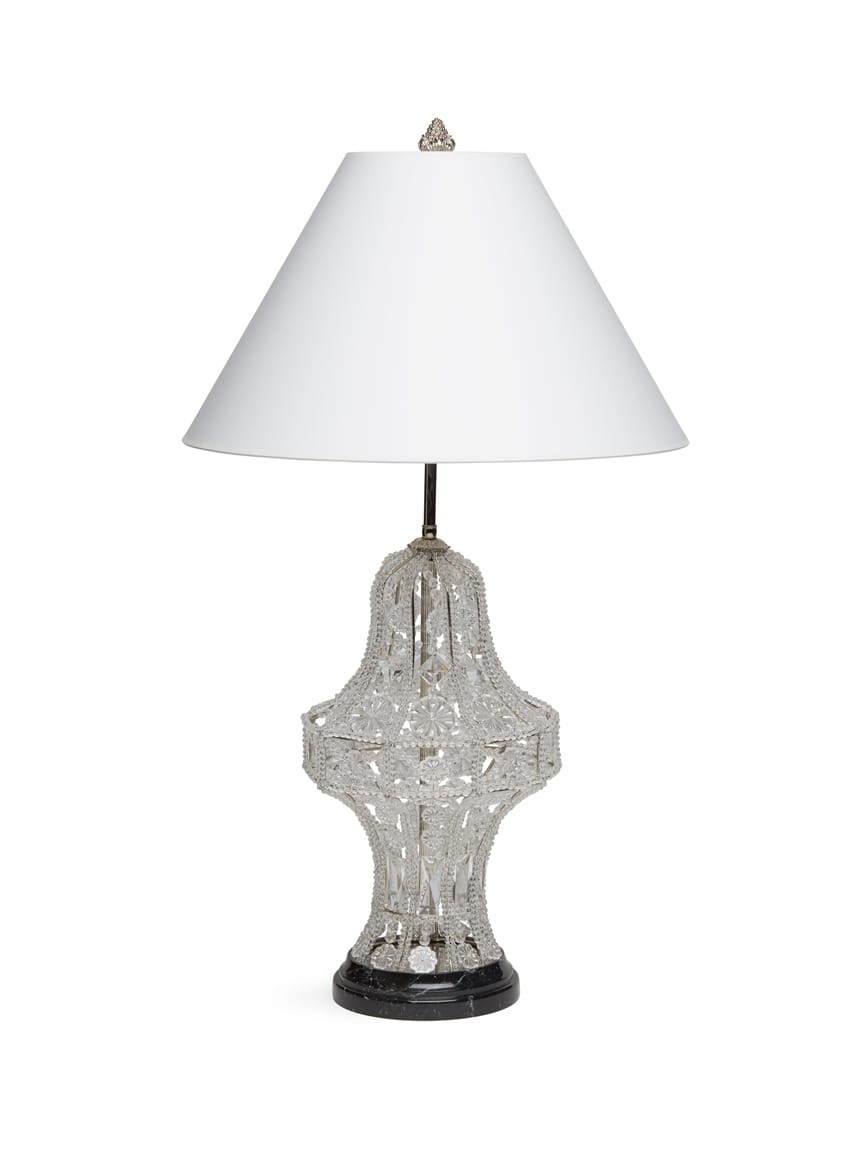 Crystal Pendant Table Lamp with Marble Base