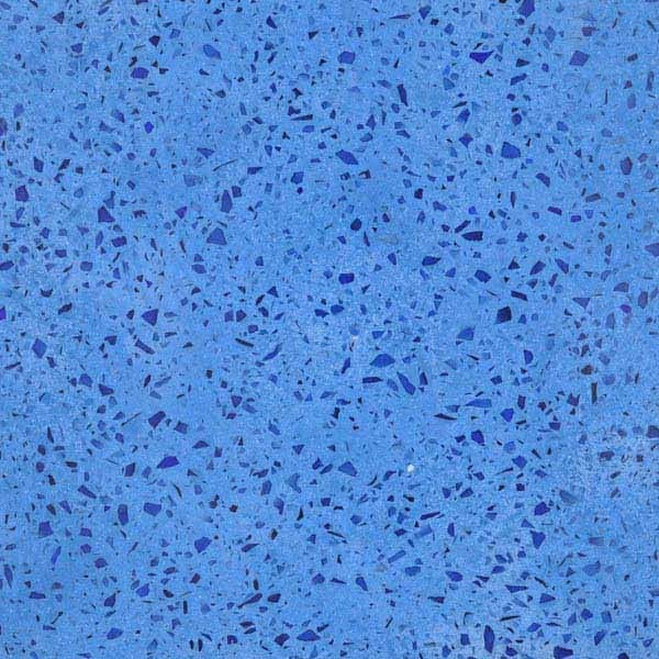 Blue Glass Chips on Chinese Blue Terrazzo