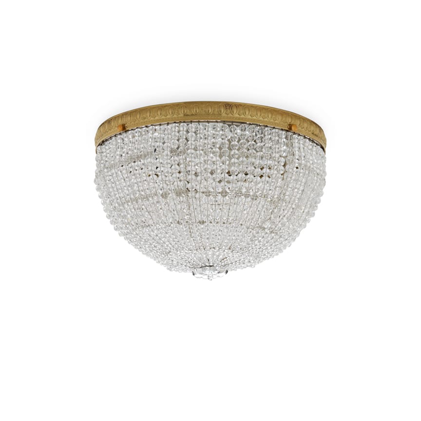 12 Round Crystal Beaded Lights in Florentine Gold