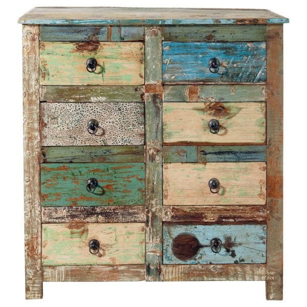 Reclaimed 8 Drawer Rustic Look Chest