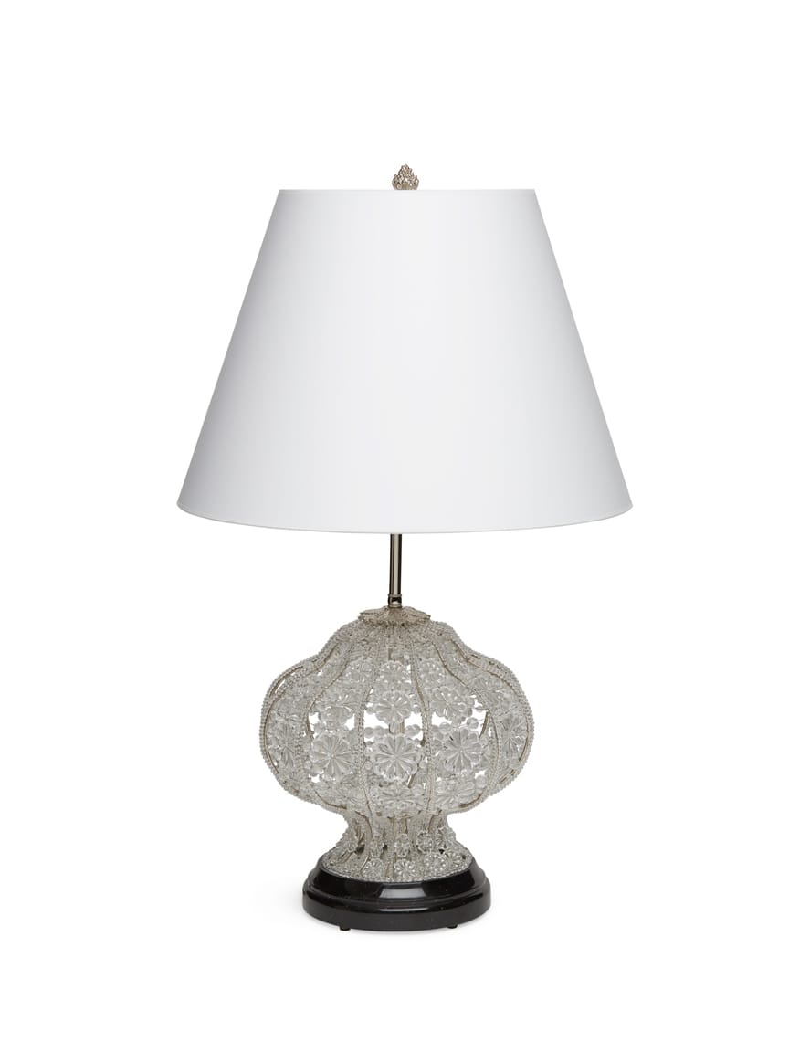 Crystal Table Lamp with Marble Base