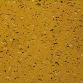 Glass Chips on Buttercup Yellow Terrazzo