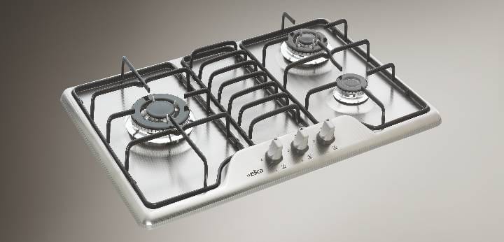 Stainless Steel Built In Hobs With European Burners Curve 3 B 75 LD 