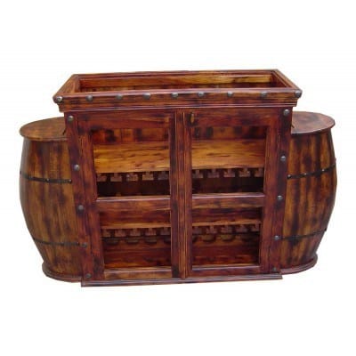 Solid Wood Barrel Style Bar Cabinet India