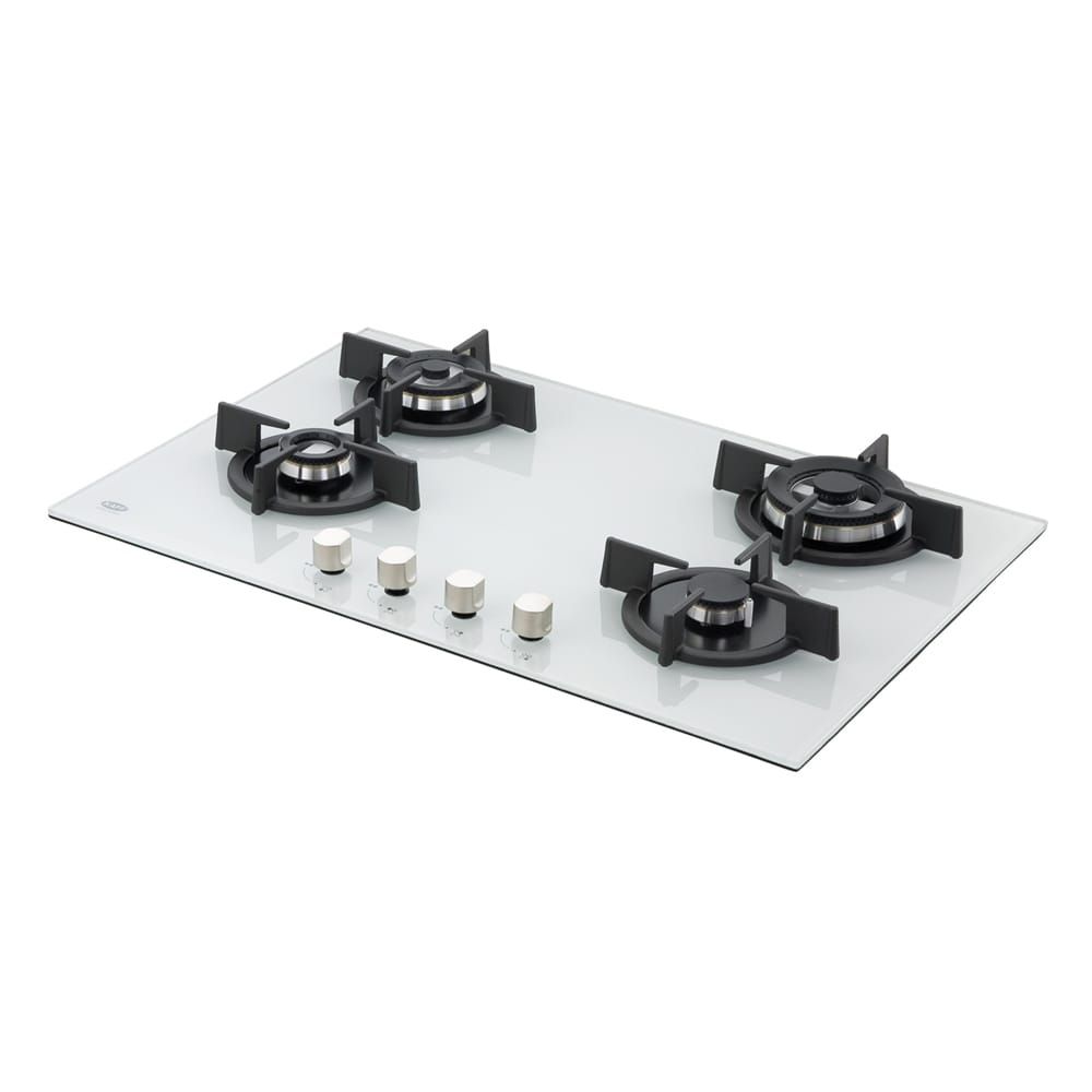 KHW78 BR4 White Tempered Glass Hob