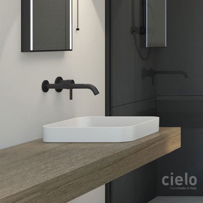 Squared Semi Recessed Washbasin Colored Talco