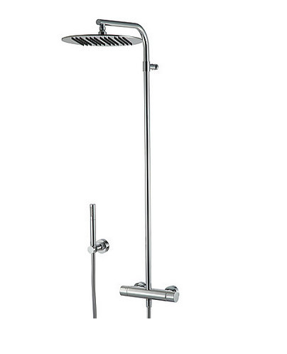 Thermostatic Shower Column with Antilimescale Inox Showerhead Diam. 300mm and Handshower