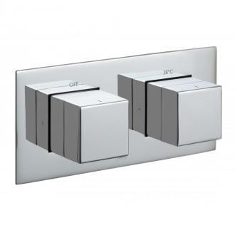 1 Outlet, 2 Handle Thermostatic Shower Valve - Horizontal