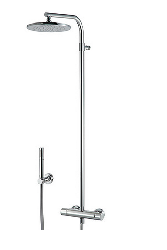 Thermostatic Shower Column with Antilimescale Diam. 220mm Showerhead and Handshowe