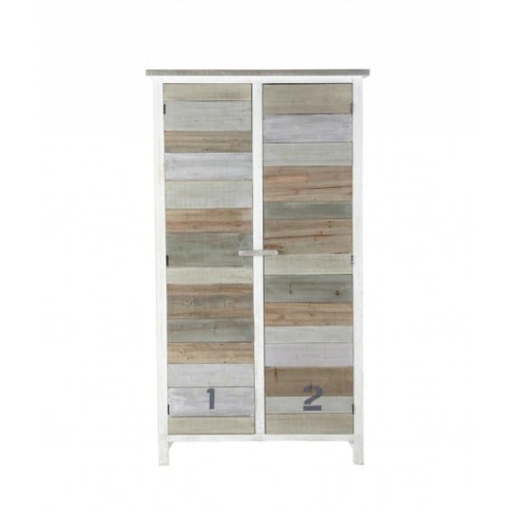 Solid Wood White 3 Tone Cupboard India