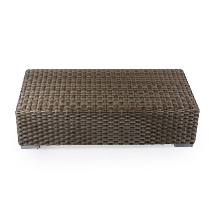 All Weather Polypeel Rectangular Coffee Table With Aluminium Accents