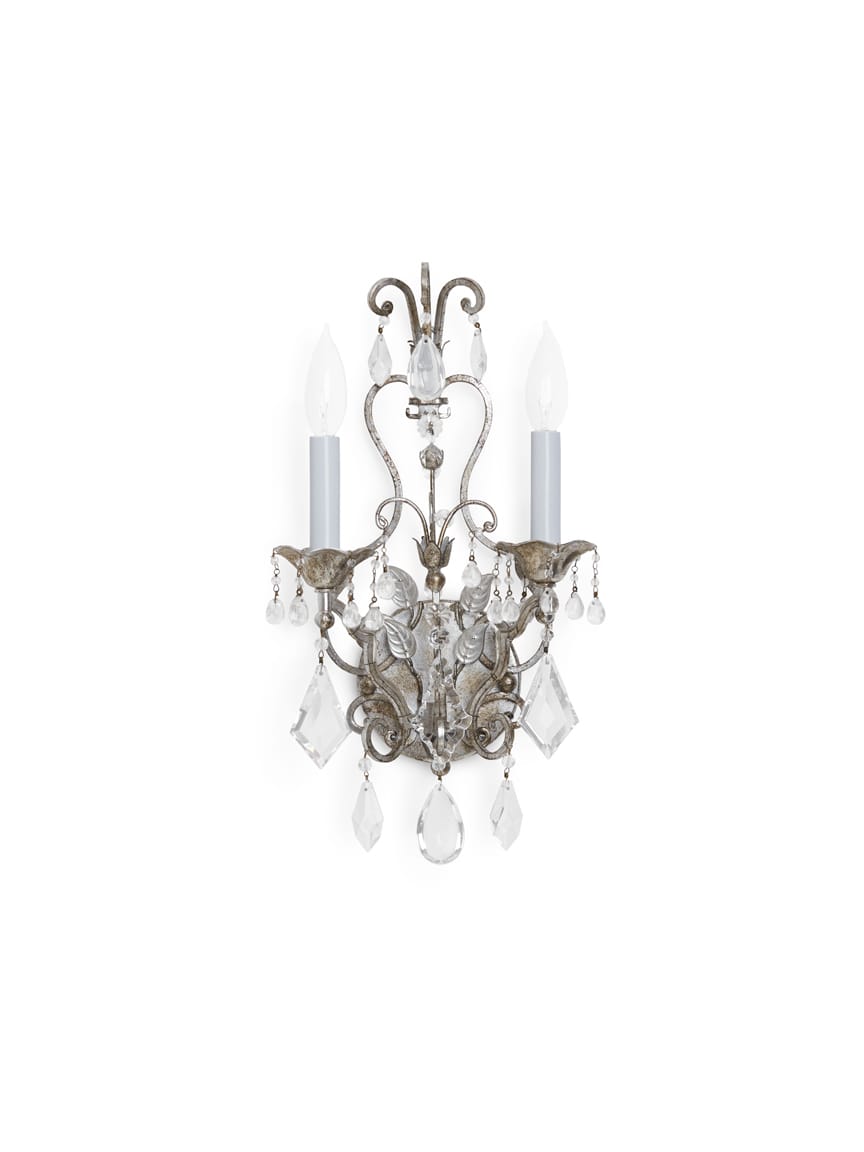  Scroll & Crystal Sconce