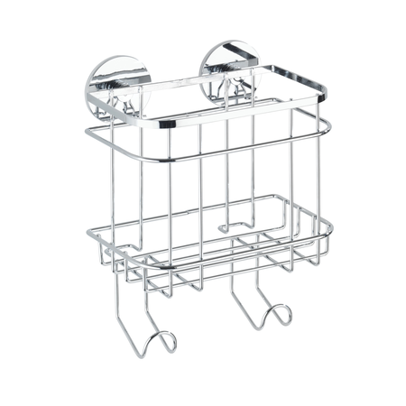 Turbo-Loc Stainless Steel Wall Basket With Hooks 