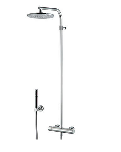 Thermostatic Shower Column with Anti lime scale Showerhead Diam. 220mm and Hand shower