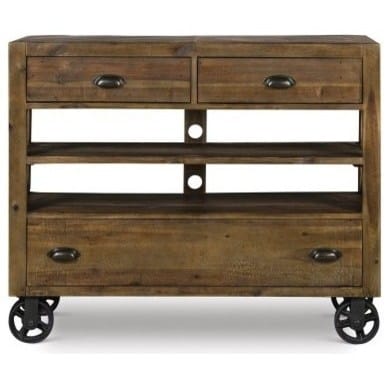 Solid Wood 4 Drawer Chest On Wheels Dark Modern Look