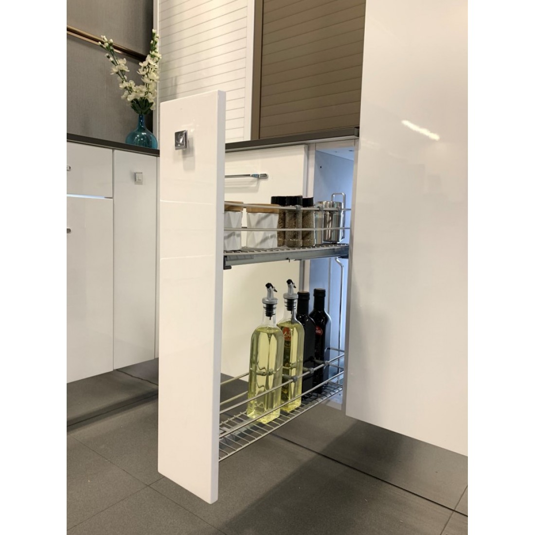 Bottle Pullout -Soft Close (2 Tier Full Set with Basket/ Concealed Slides and Mounting Kit)