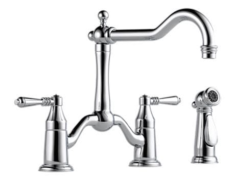 Tresa Two Handle Bridge Kitchen Faucet with Spray