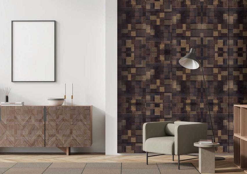 SDL 3034 MB Dark Brink Oak 8 ft x 4 ft Magic Brix Finish Decorative Laminate - 0.8 mm