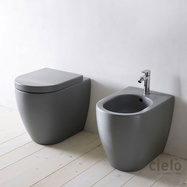 Back to Wall Wc and Bidet 53 Colored Brina