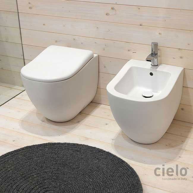 Back to Wall Wc and Bidet Colored Talco