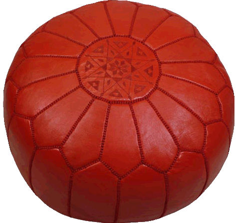 Moroccan Poufs - Red