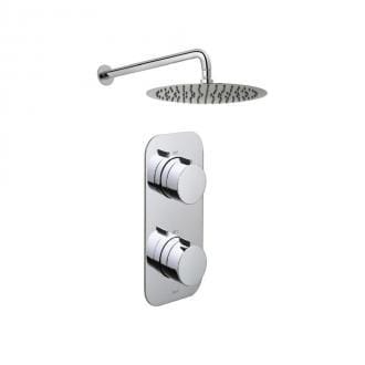 1 Outlet, 2 Handle Concealed Thermostatic Shower Valve And Fixed Shower Head