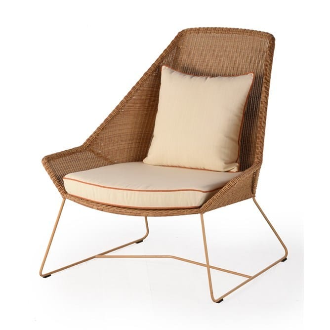 Hutton Occasional Outdoor Chair With Foot Stool In Honey